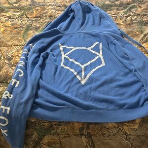Prince & Fox Blue Hoodie with Silver Accents